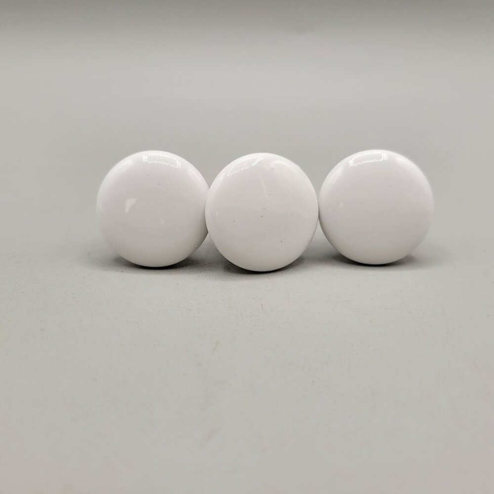 White Ceramic Drawer Knobs Set Of 3 With Screws